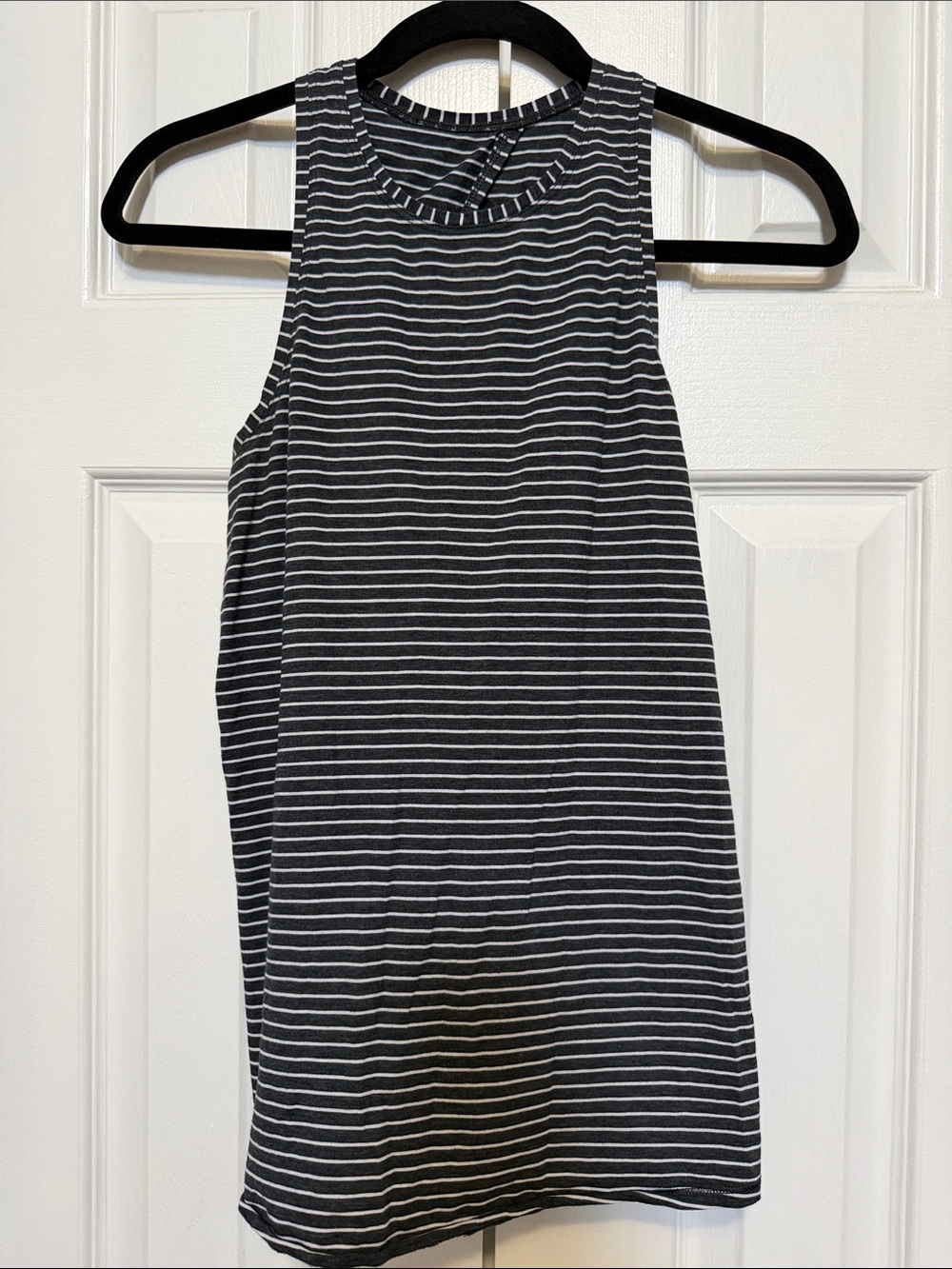 lululemon athletica Black and White Striped Racerback Tank